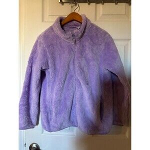 Uniqlo Lilac Zip Up Shaggy Polyester Jacket- Size 13